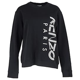 Kenzo- Kenzo Logo Print Crewneck Sweater in Black Cotton-Black
