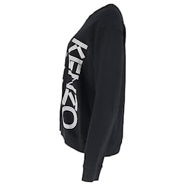 Kenzo- Kenzo Logo Print Crewneck Sweater in Black Cotton-Black