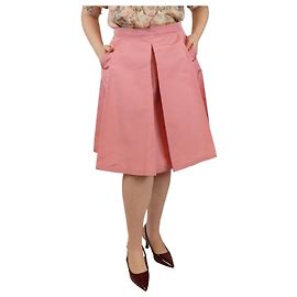 Prada Falda plisada de mezcla de seda rosa - talla UK 14 Rosa