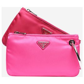 Prada Bolso doble de nylon rosa Rosa