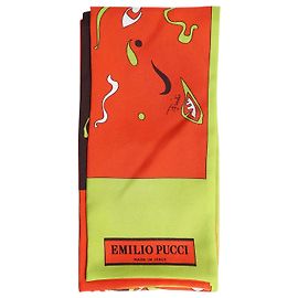 Emilio Pucci Twilly in seta stampato rosso e verde Rosso