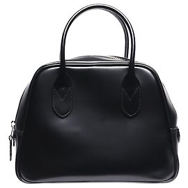 Comme Des Garcons Bolsa de couro preta com alça superior Preto