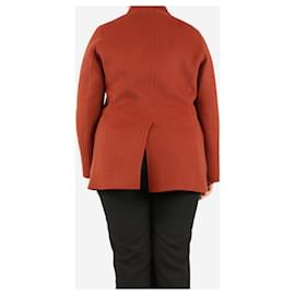 Autre Marque-Rust brown double-breasted wool peacoat - size UK 14-Brown