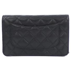 Chanel-Chanel Timeless Classic Line AP0250 Chain Wallet-Black,Dark red