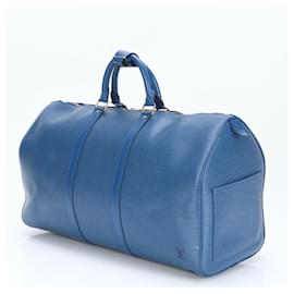 Louis Vuitton-Louis Vuitton Epi Keepall 50 M42965 Leather Boston Bag-Blue