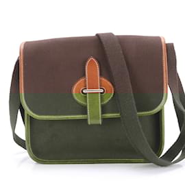 Hermès-Hermes Buena Ventura Mini Leather Shoulder Bag Tote for Men-Brown