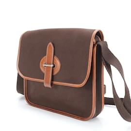 Hermès-Hermes Buena Ventura Mini Leather Shoulder Bag Tote for Men-Brown
