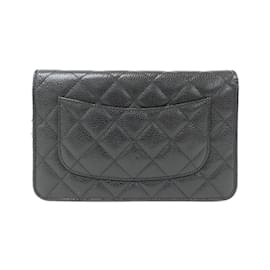 Chanel-Chanel Timeless Classic Line AP0250 Chain Wallet-Black,Dark red