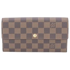 Louis Vuitton-Louis Vuitton Damier Portefeuille Sarah Long Wallet-Brown,Damier ebene