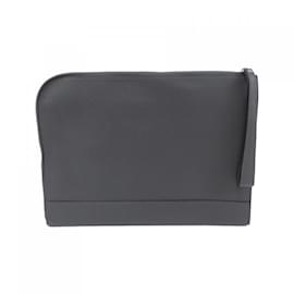 Valextra-Valextra Gray Clutch Bag-Brown
