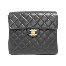 Chanel-Chanel Black Lambskin Backpack-Black