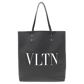 Autre Marque-Valentino Garavani Black and White Leather Handbag-Black,White