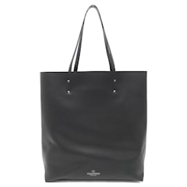Autre Marque-Valentino Garavani Black and White Leather Handbag-Black,White
