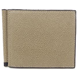 Portafoglio con clip per soldi Valextra beige Beige
