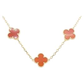 Van Cleef & Arpels-Van Cleef & Arpels Vintage Alhambra 10 Motif Necklace-Golden
