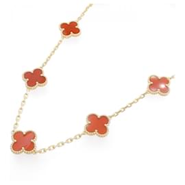 Van Cleef & Arpels-Van Cleef & Arpels Vintage Alhambra 10 Motif Necklace-Golden