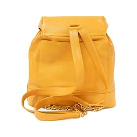 Chanel-Chanel Orange Caviar Leather Backpack-Orange