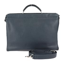Fendi-Fendi Peekaboo Selleria Handbag-Navy blue