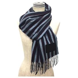 Louis Vuitton-Xale de lã de cashmere Louis Vuitton-Marrom,Azul,Azul marinho