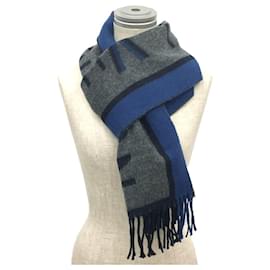 Louis Vuitton-Louis Vuitton Wool and Cashmere Shawl-Brown,Blue