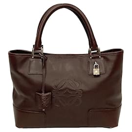 Loewe-Loewe Leather Tote Bag Fusta-Brown