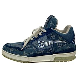 Louis Vuitton-Louis Vuitton Monogram Denim Sneakers-White,Blue