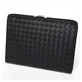 Bottega Veneta-Bottega Veneta Intrecciato Document Case Clutch Bag-Black
