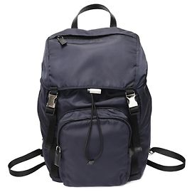 Prada Saffiano Leather Backpack Navy blue