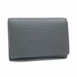 Gucci-Gucci Gray Leather Business Card Case-Brown