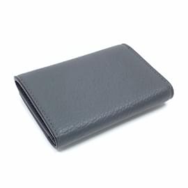 Gucci-Gucci Gray Leather Business Card Case-Brown