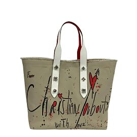 Borsa tote Frangibus con borchie di Christian Louboutin Beige