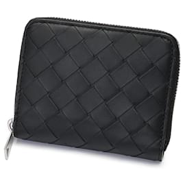 Bottega Veneta-Bottega Veneta Black Calfskin Bi-Fold Wallet-Black