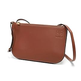 Loewe-Loewe Gate Double Zip Pouch Shoulder Bag-Brown