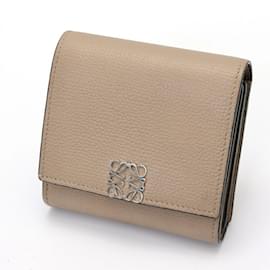 Loewe-Loewe Anagram Compact Flap Wallet-Sand