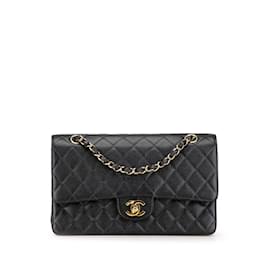 Chanel-Chanel Matelasse 25 Double Flap Shoulder Bag-Black