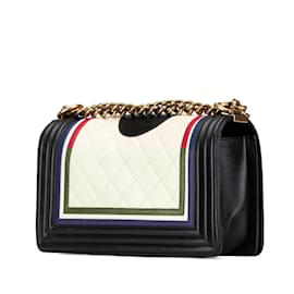 Chanel-Chanel Matelasse Boy 25 Coco Mark Chain Shoulder Bag-Black,Multiple colors