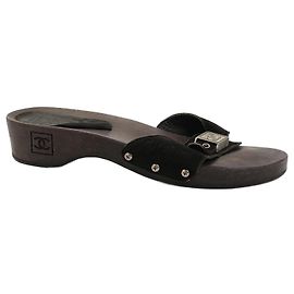 Chanel vintage mule clogs Black