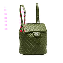 Chanel-Chanel Matelasse Coco Mark Chain Backpack-Red