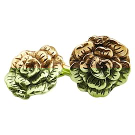 Chanel-Chanel Camellia Coco Mark Cufflinks-Golden