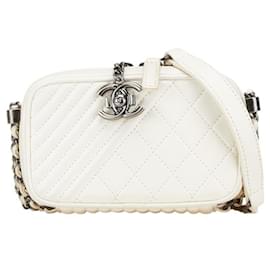Chanel-Chanel Boy Coco Mark Chain Shoulder Bag-White
