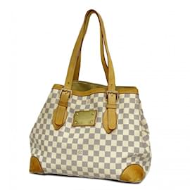 Louis Vuitton-Louis Vuitton Damier Azur Hampstead MM Tote Bag-White