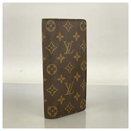 Louis Vuitton-Louis Vuitton Long Wallet Monogram Portefeuille Brazza M66540-Brown