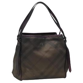 Borsa Tote Burberry Nova Check in PVC marrone Auth ti2634 Marrone