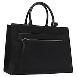 Autre Marque-Poro Ralph Lauren Hand Bag Leather Black Silver Auth bs21919-Black,Silvery