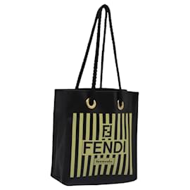 Fendi-FENDI Mini Hand Bag Leather Black Green Auth 104482-Black,Green