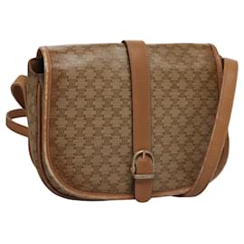 Céline-CELINE Macadam Canvas Shoulder Bag Beige Auth 105935-Beige