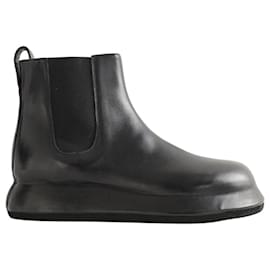Jacquemus-Black leather boots-Black