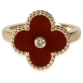 Van Cleef & Arpels-Van Cleef & Arpels Vintage Alhambra Ring With Carnelian In 18K Yellow Gold, .05-Other