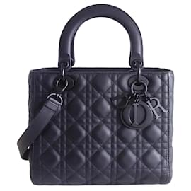 Dior-Lady Dior Ultramatte medium bag-Black