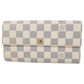 Louis Vuitton-Louis Vuitton Long Wallet Damier Azur Portefeuille Sarah-White